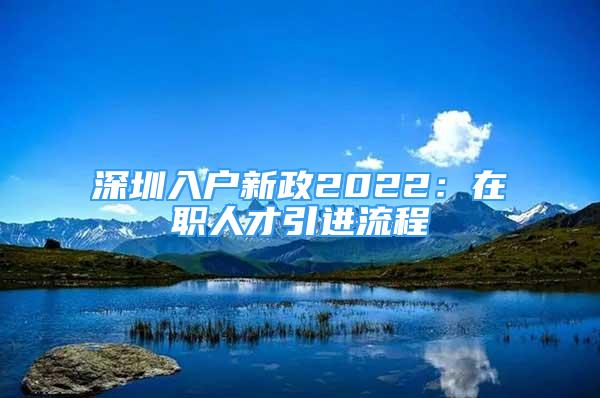 深圳入户新政2022：在职人才引进流程