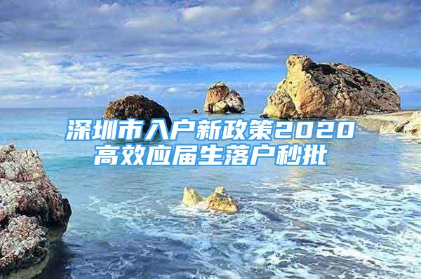 深圳市入户新政策2020高效应届生落户秒批