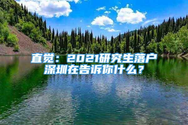 直觉：2021研究生落户深圳在告诉你什么？