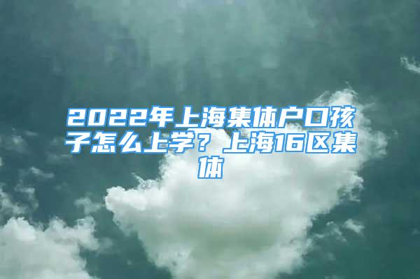 2022年上海集体户口孩子怎么上学？上海16区集体