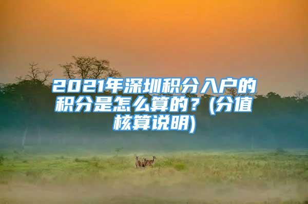 2021年深圳积分入户的积分是怎么算的？(分值核算说明)