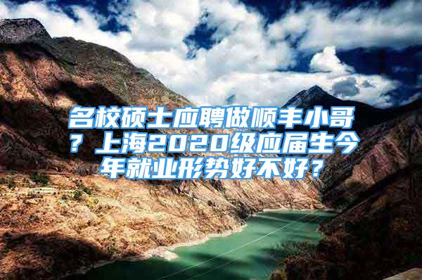 名校硕士应聘做顺丰小哥？上海2020级应届生今年就业形势好不好？