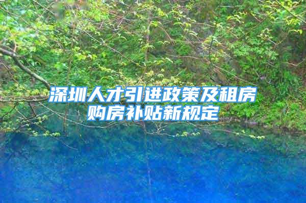 深圳人才引进政策及租房购房补贴新规定