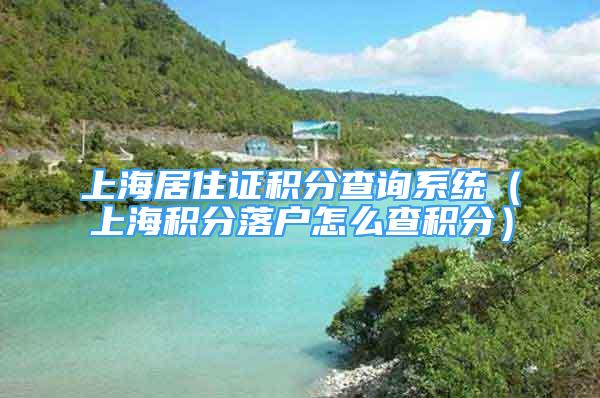 上海居住证积分查询系统（上海积分落户怎么查积分）