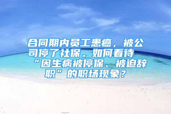 合同期内员工患癌，被公司停了社保。如何看待“因生病被停保、被迫辞职”的职场现象？