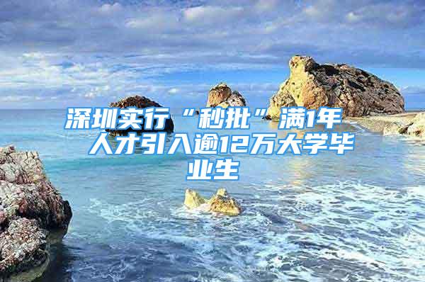 深圳实行“秒批”满1年  人才引入逾12万大学毕业生