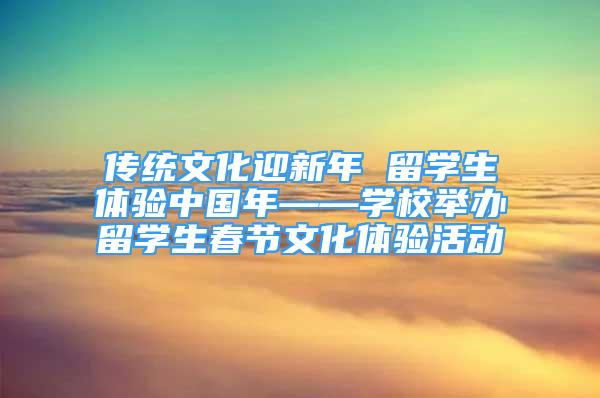 传统文化迎新年 留学生体验中国年——学校举办留学生春节文化体验活动