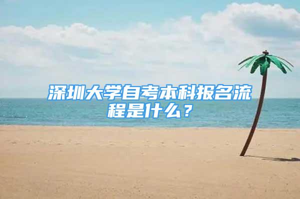 深圳大学自考本科报名流程是什么？