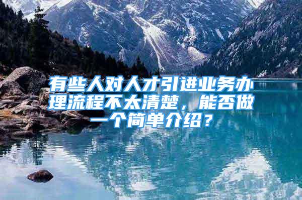 有些人对人才引进业务办理流程不太清楚，能否做一个简单介绍？