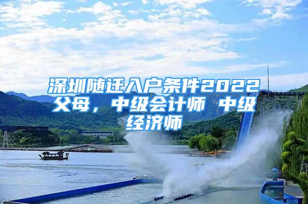 深圳随迁入户条件2022父母，中级会计师 中级经济师