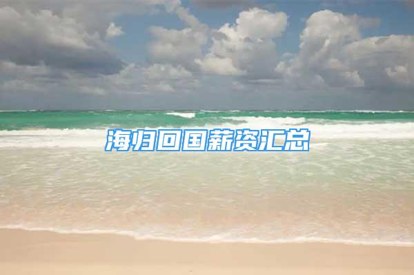 海归回国薪资汇总