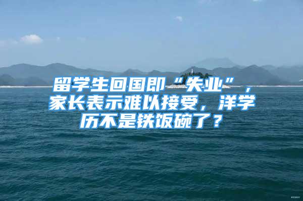 留学生回国即“失业”，家长表示难以接受，洋学历不是铁饭碗了？