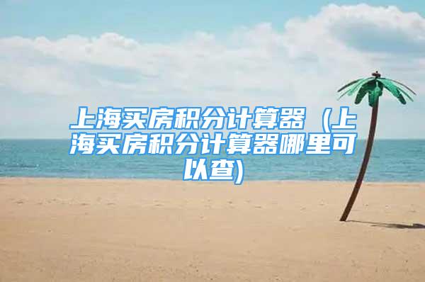 上海买房积分计算器 (上海买房积分计算器哪里可以查)