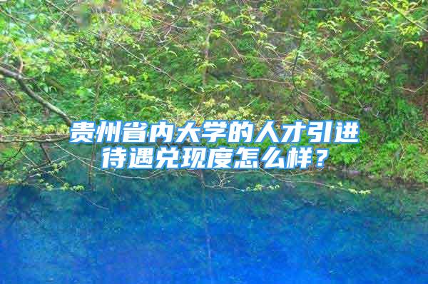 贵州省内大学的人才引进待遇兑现度怎么样？