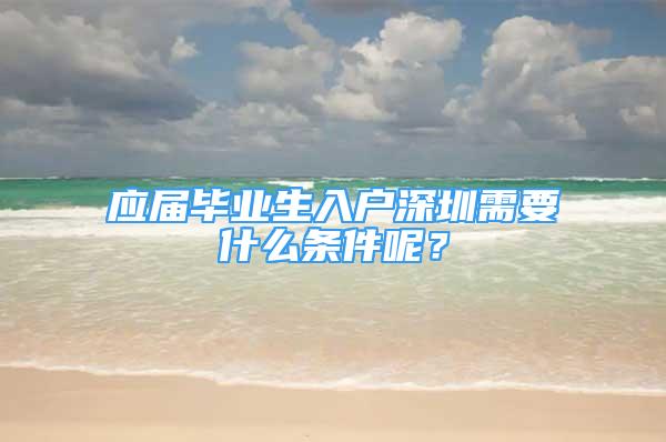 应届毕业生入户深圳需要什么条件呢？