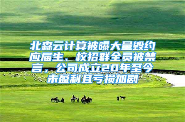 北森云计算被曝大量毁约应届生、校招群全员被禁言，公司成立20年至今未盈利且亏损加剧