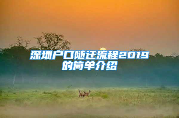 深圳户口随迁流程2019的简单介绍