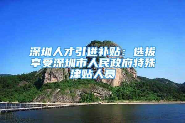 深圳人才引进补贴：选拔享受深圳市人民政府特殊津贴人员