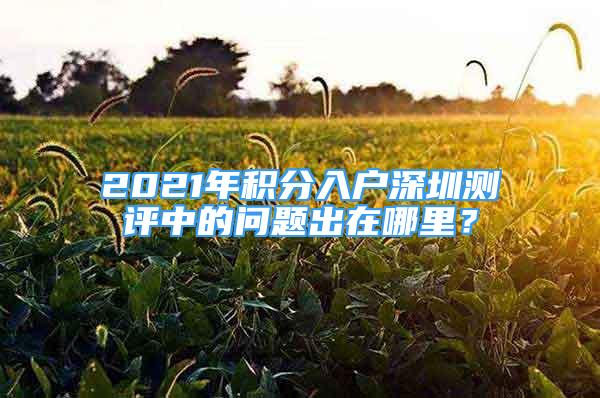 2021年积分入户深圳测评中的问题出在哪里？