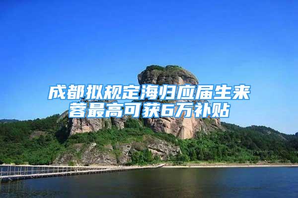 成都拟规定海归应届生来蓉最高可获6万补贴