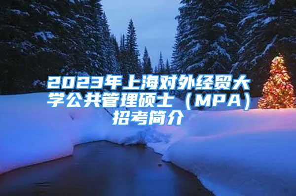 2023年上海对外经贸大学公共管理硕士（MPA）招考简介