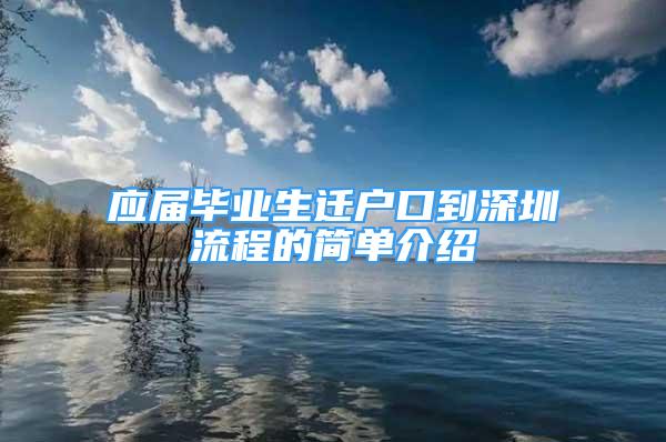 应届毕业生迁户口到深圳流程的简单介绍