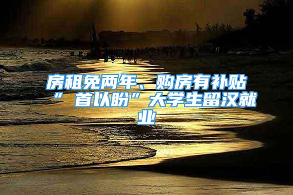 房租免两年、购房有补贴“硚首以盼”大学生留汉就业