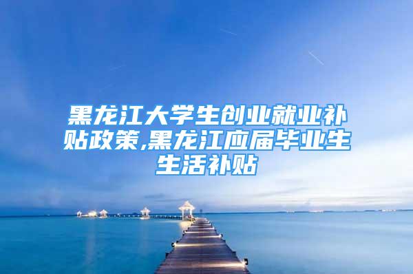 黑龙江大学生创业就业补贴政策,黑龙江应届毕业生生活补贴