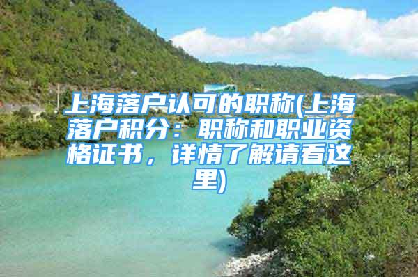 上海落户认可的职称(上海落户积分：职称和职业资格证书，详情了解请看这里)