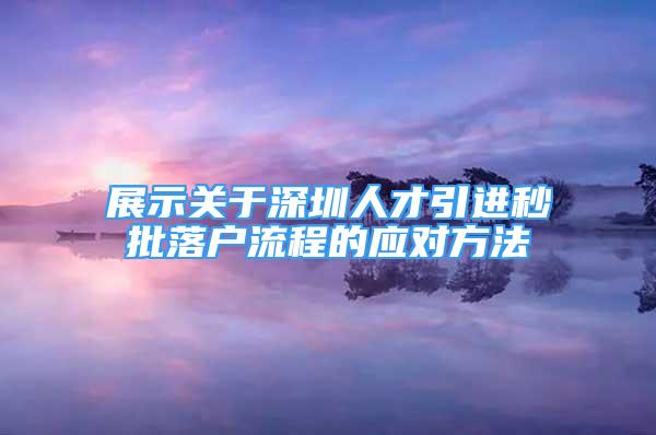 展示关于深圳人才引进秒批落户流程的应对方法