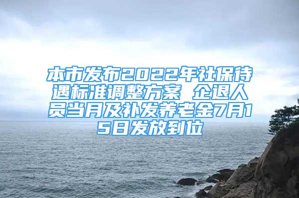 本市发布2022年社保待遇标准调整方案 企退人员当月及补发养老金7月15日发放到位