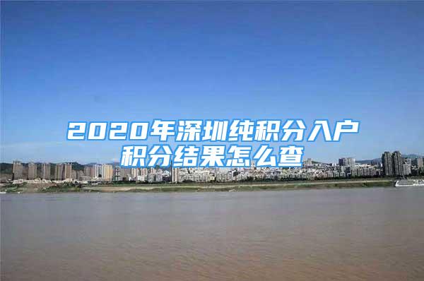 2020年深圳纯积分入户积分结果怎么查