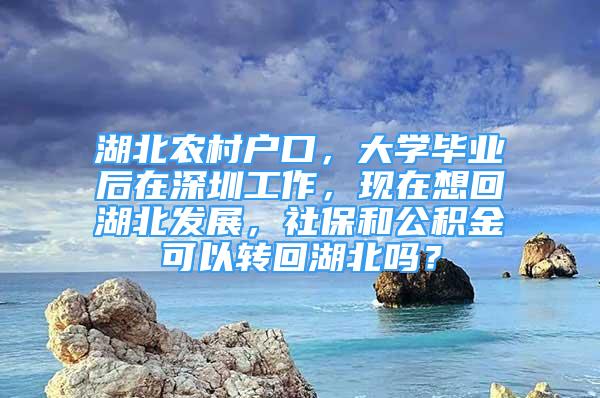 湖北农村户口，大学毕业后在深圳工作，现在想回湖北发展，社保和公积金可以转回湖北吗？