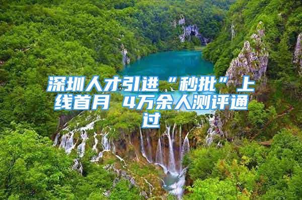 深圳人才引进“秒批”上线首月 4万余人测评通过