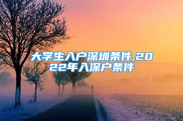 大学生入户深圳条件,2022年入深户条件