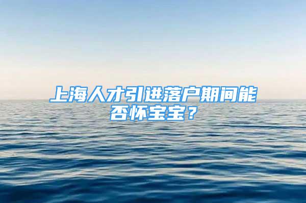 上海人才引进落户期间能否怀宝宝？