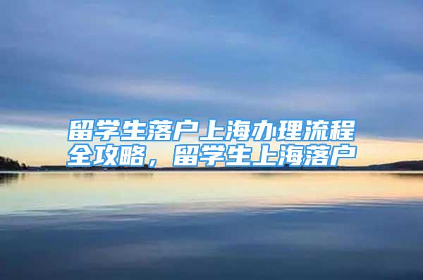 留学生落户上海办理流程全攻略，留学生上海落户