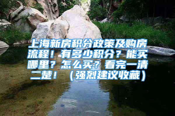 上海新房积分政策及购房流程！有多少积分？能买哪里？怎么买？看完一清二楚！（强烈建议收藏）