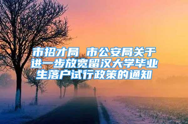 市招才局 市公安局关于进一步放宽留汉大学毕业生落户试行政策的通知