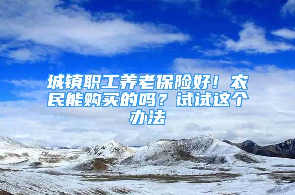 城镇职工养老保险好！农民能购买的吗？试试这个办法