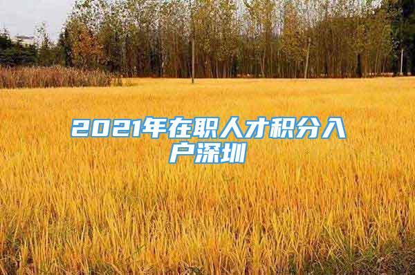 2021年在职人才积分入户深圳