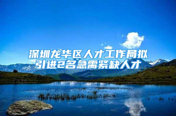 深圳龙华区人才工作局拟引进2名急需紧缺人才