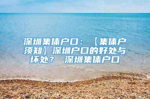 深圳集体户口：【集体户须知】深圳户口的好处与坏处？ 深圳集体户口