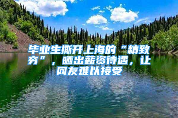 毕业生撕开上海的“精致穷”，晒出薪资待遇，让网友难以接受