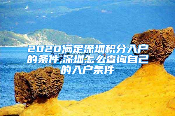 2020满足深圳积分入户的条件,深圳怎么查询自己的入户条件