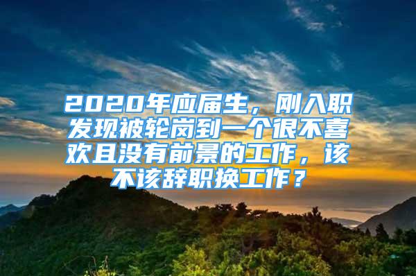 2020年应届生，刚入职发现被轮岗到一个很不喜欢且没有前景的工作，该不该辞职换工作？