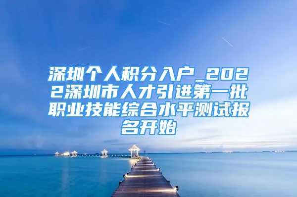 深圳个人积分入户_2022深圳市人才引进第一批职业技能综合水平测试报名开始