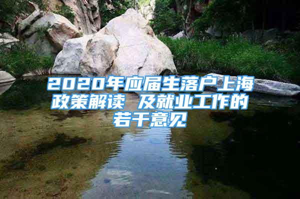 2020年应届生落户上海政策解读 及就业工作的若干意见