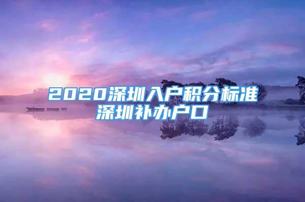 2020深圳入户积分标准深圳补办户口