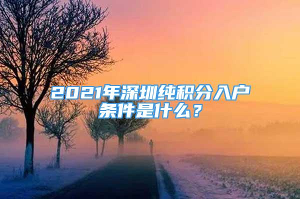 2021年深圳纯积分入户条件是什么？